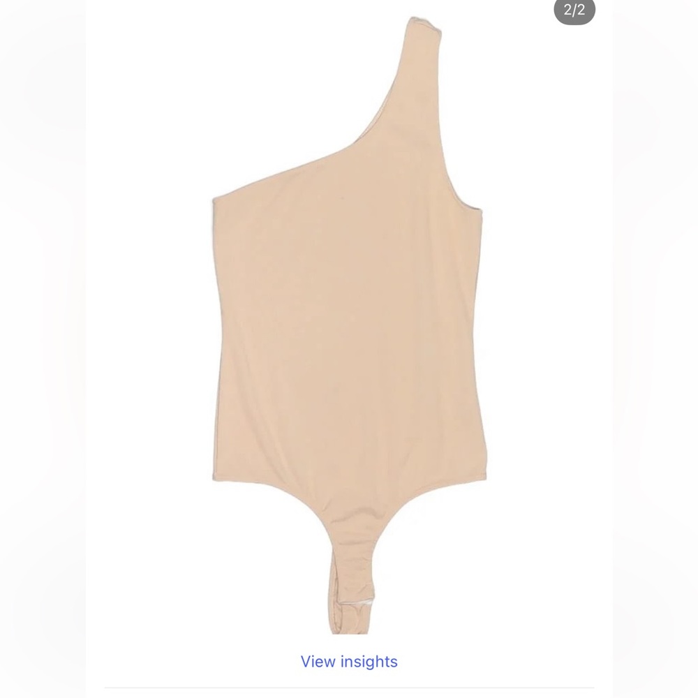 One-Shoulder Beige Bodysuit